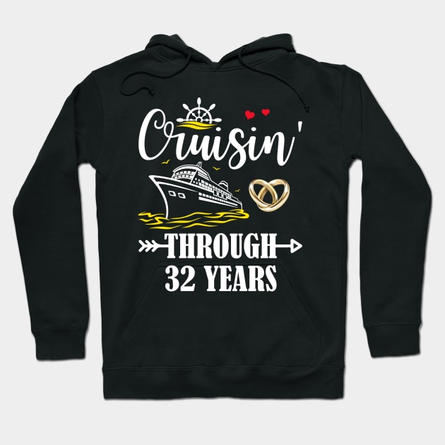 Cruising Through 32 Years Family 32nd Anniversary Cruise Couple Hoodie by Davito Pinebu 